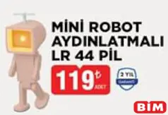 MİNİ ROBOT AYDINLATMALI LR 44 PİL
